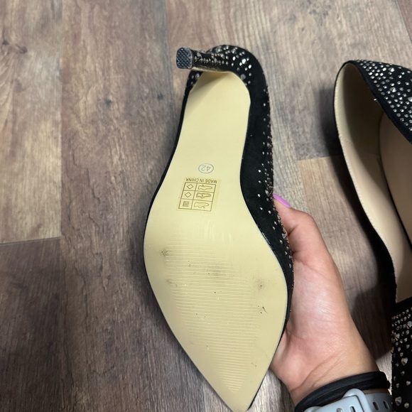 4 inch black rhinestone heels - Picture 2 of 5